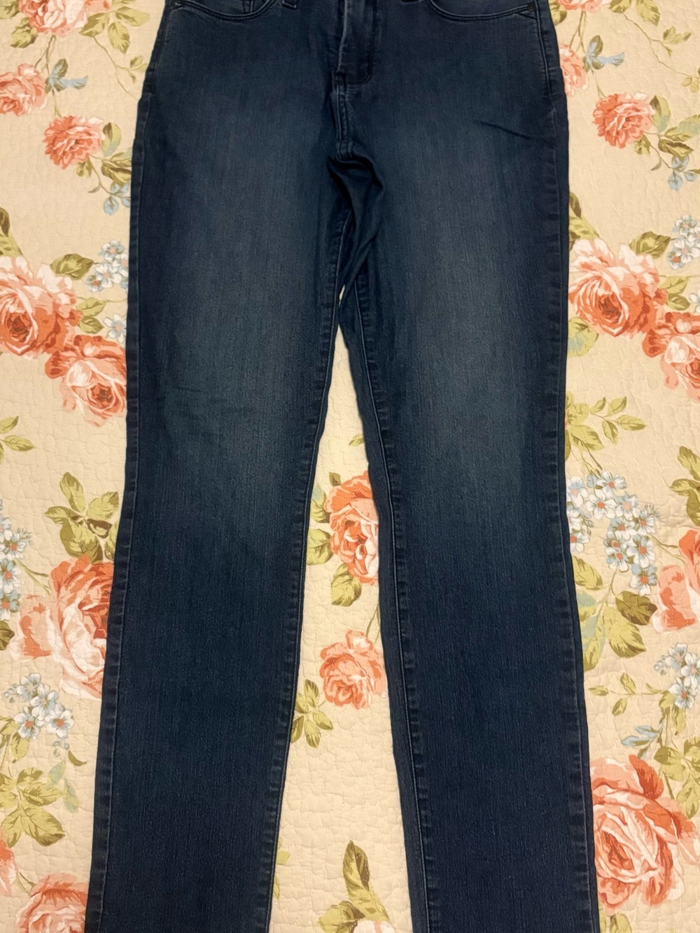 NYDJ Jeans Womens 8 Straight leg Dark Wash Denim Blue Mid Rise Leggings